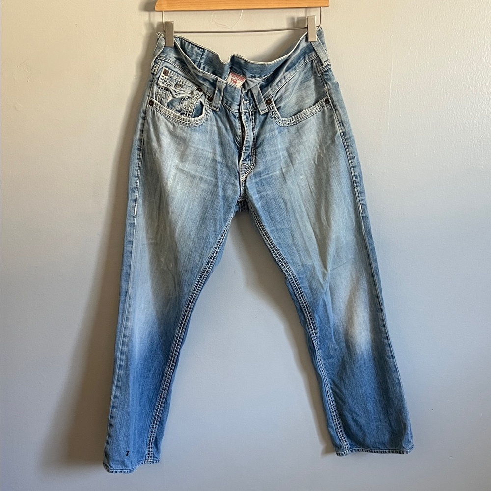 Vintage True Religion Light Wash Denim Jeans (34)